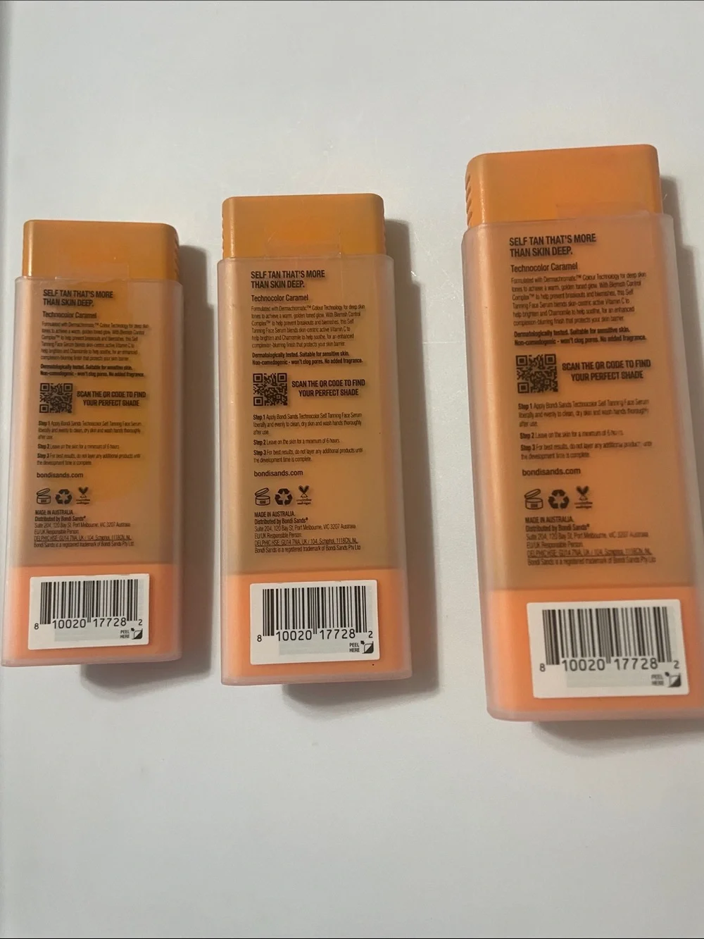 Bondi Sands Technocolor Caramel Self-Tanning Face Serum - Orange NEW 3 pack